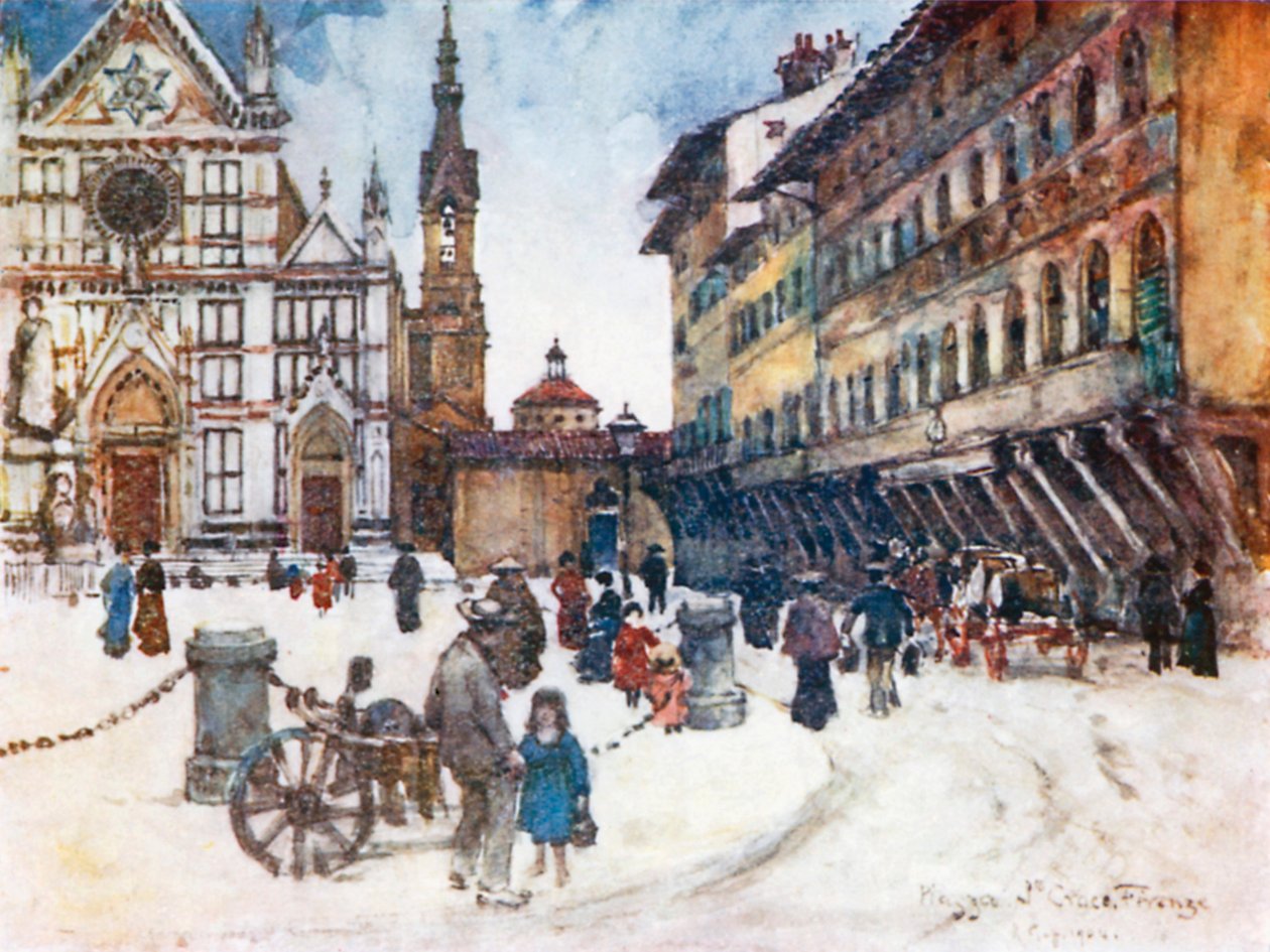 Piazza Santa Croce (farge litho) av Robert Charles Goff