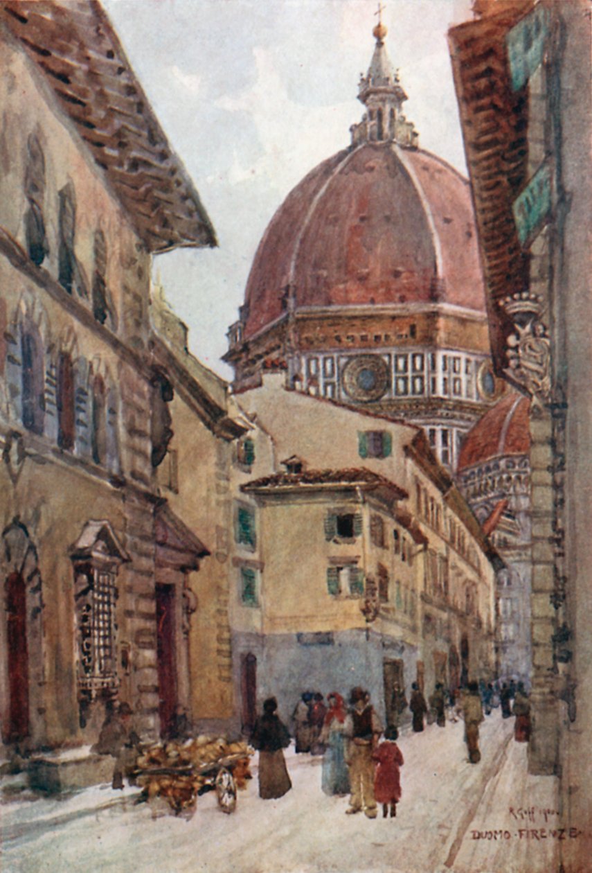 Via dei Servi (fargelitografi) av Robert Charles Goff