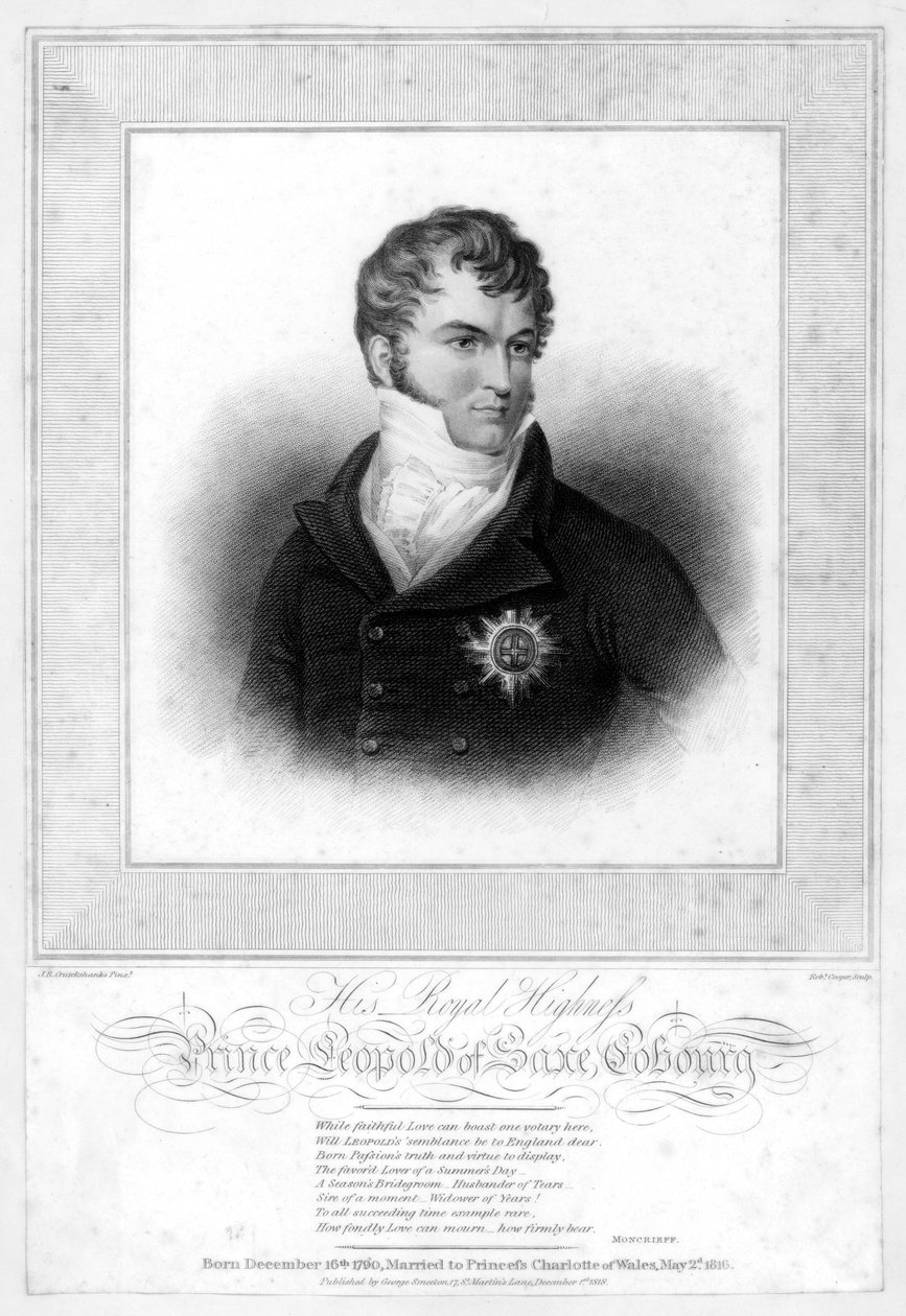 Prins Leopold George Christian Frederick av Saxe-Coburg-Saalfeld, 1818. av Robert Cooper