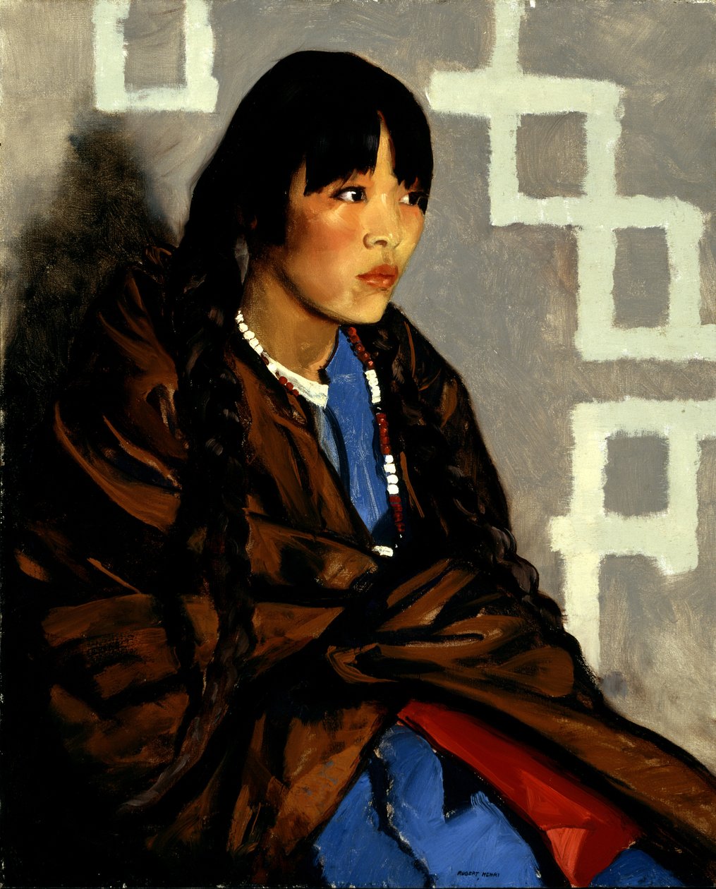 Indian Girl, eller Julianita, ca. 1917 (olje på lerret) av Robert Cozad Henri