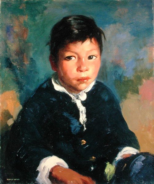 Little Half Breed (olje på lerret) av Robert Cozad Henri