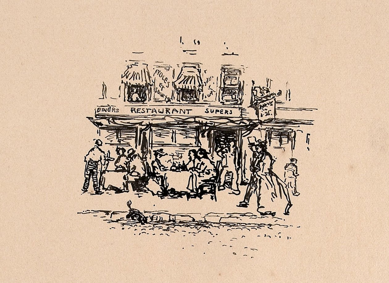 Der vi spiste middag i Latinerkvarteret, Paris, i 1896 av Robert Cozad Henri