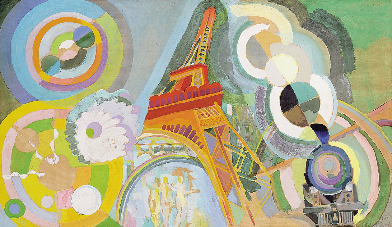 Luft, jernbane og vann, studie av Robert Delaunay