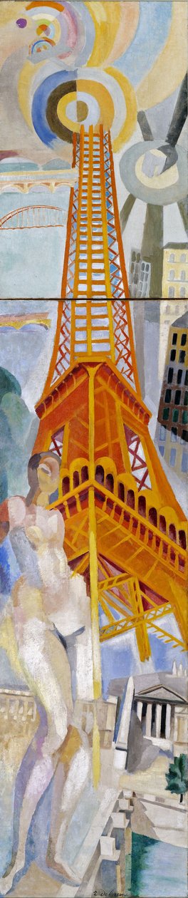 Byen Paris, Kvinne og Eiffeltårnet, 1925. av Robert Delaunay