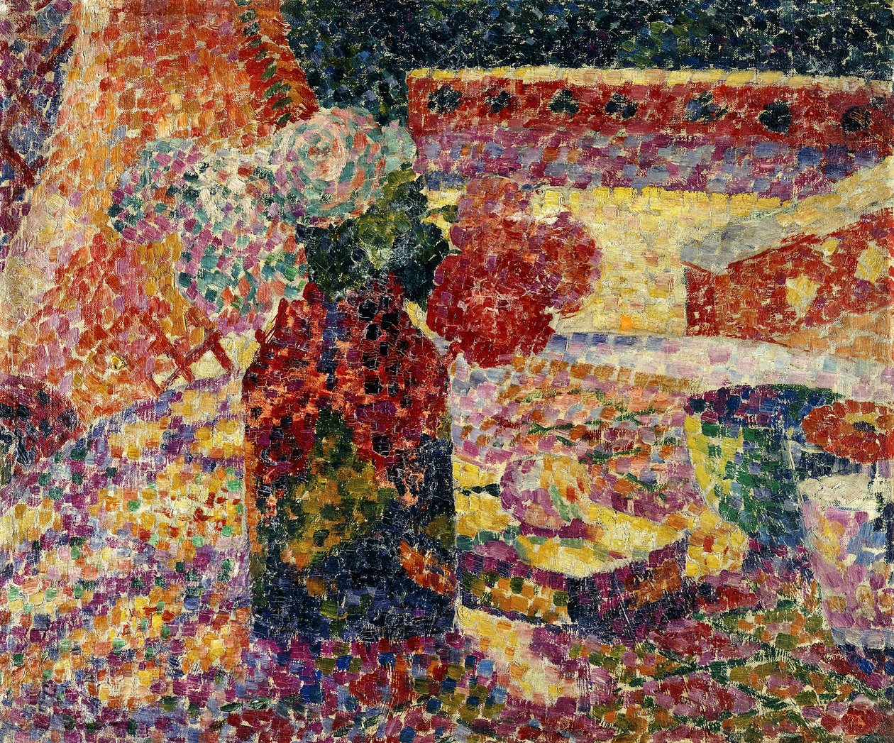 Stilleben med vase med blomster, ca. 1907 (olje på lerret) av Robert Delaunay