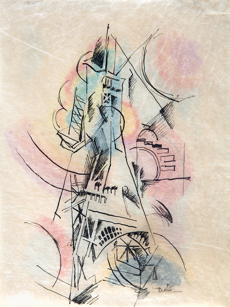 Studie for La Tour Eiffel, ca. 1911. av Robert Delaunay