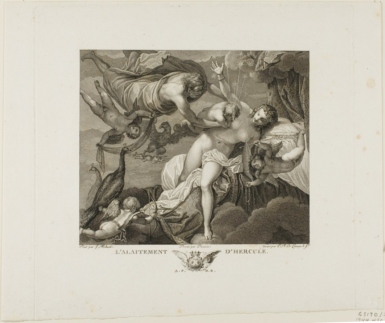 The Suckling of Hercules, plate to fra La Galerie du Palais Royal, bind II av Robert Delaunay