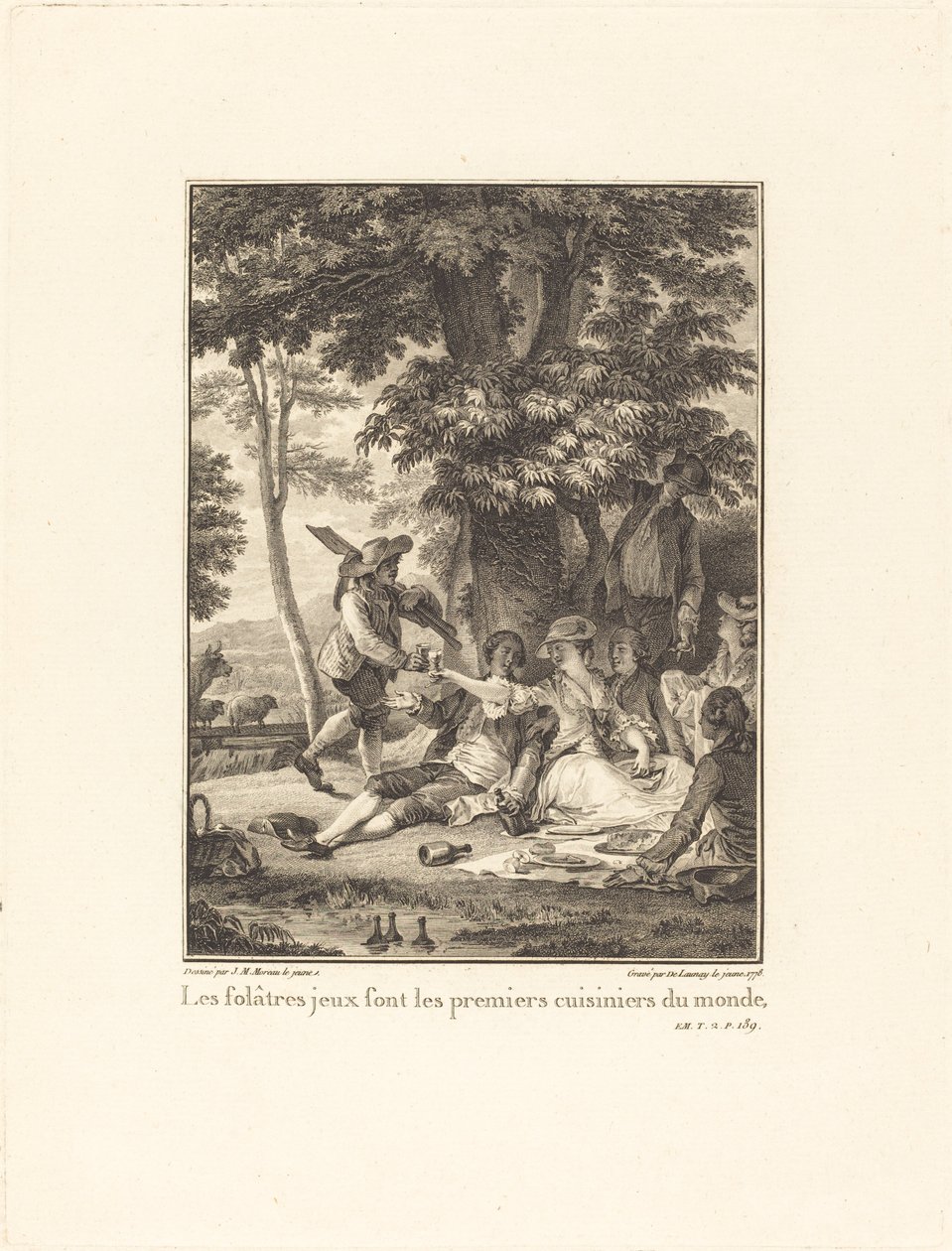 Lekene spill er de første kokkene i verden av Robert Delaunay after Jean Michel Moreau