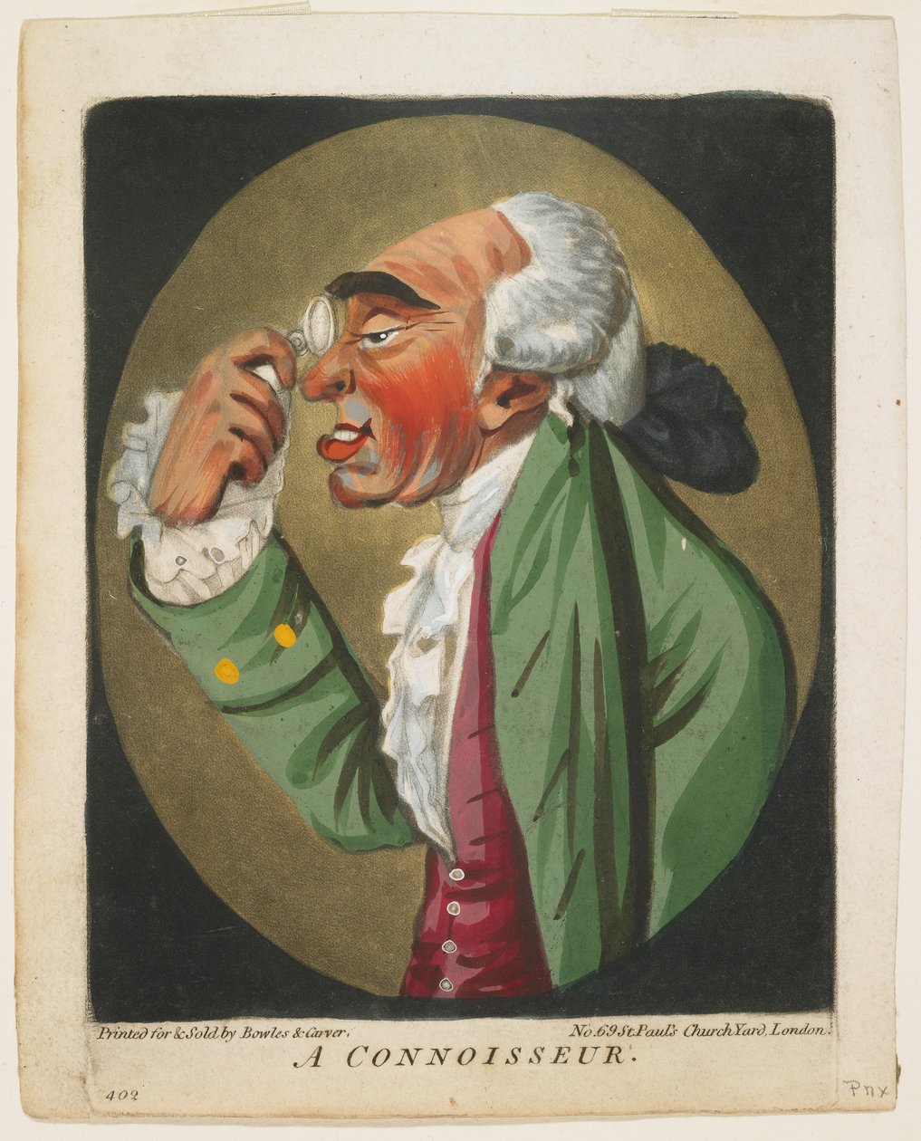 A Connoisseur, fra A Book of Heads, 1795 av Robert Dighton