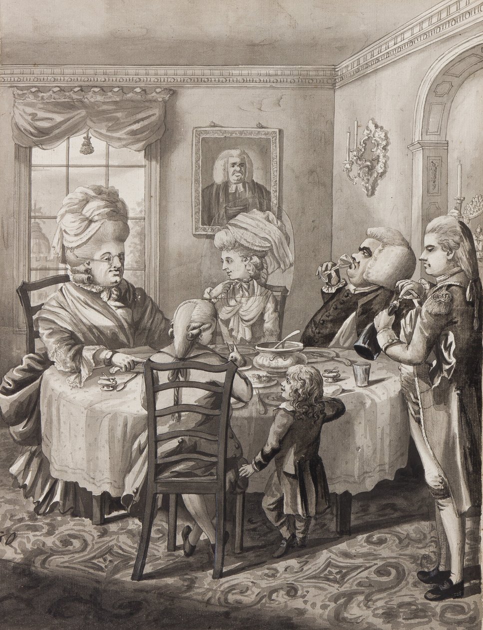 A Master Parson with a Good Living, 1782 (penn-, pensel- og blekkvasker på papir) av Robert Dighton