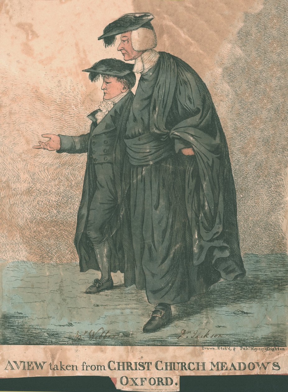 En utsikt tatt fra Christ Church Meadows, Oxford, 1807 av Robert Dighton
