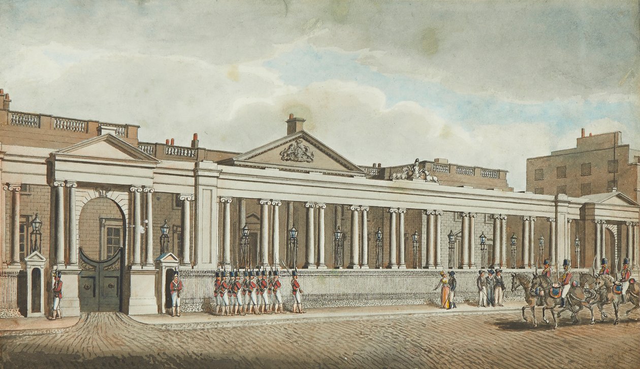 Carlton House, Pall Mall (penn og blekk og akvarell) av Robert Dighton