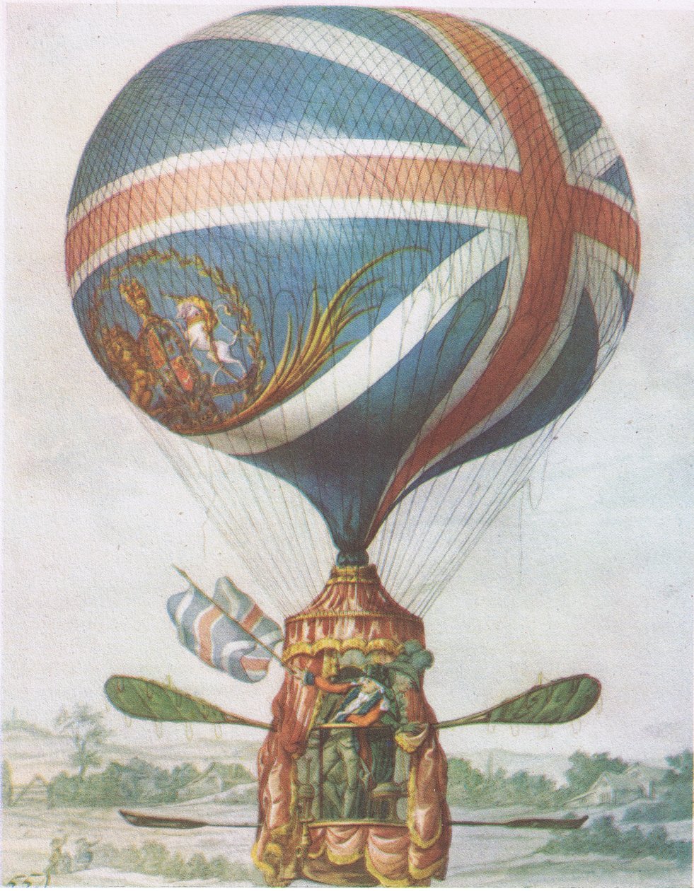 Lunardis Balloon, fra British Adventure utgitt av Collins, 1947 av Robert Dighton