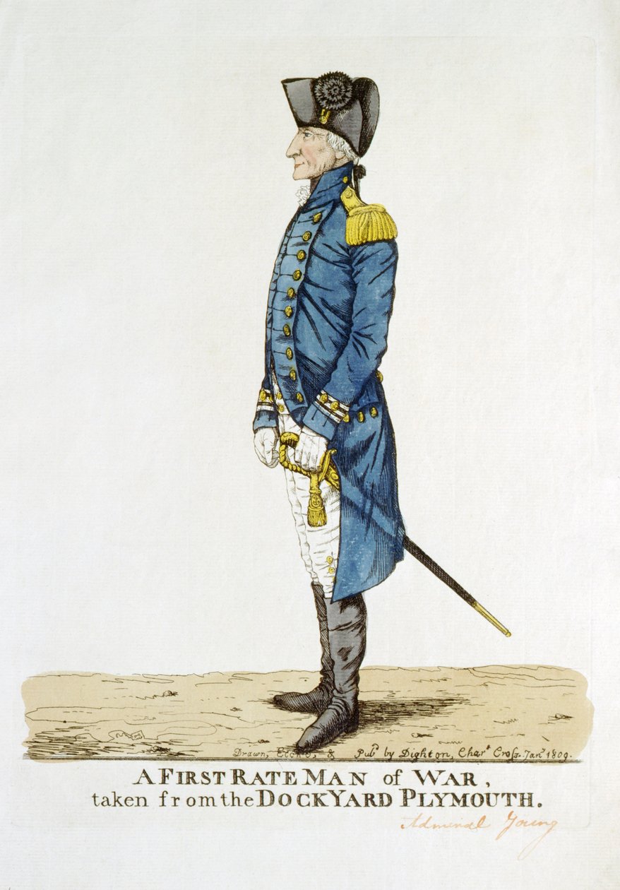 Sir George Young, "A First Rate Man of War ..." av Robert Dighton