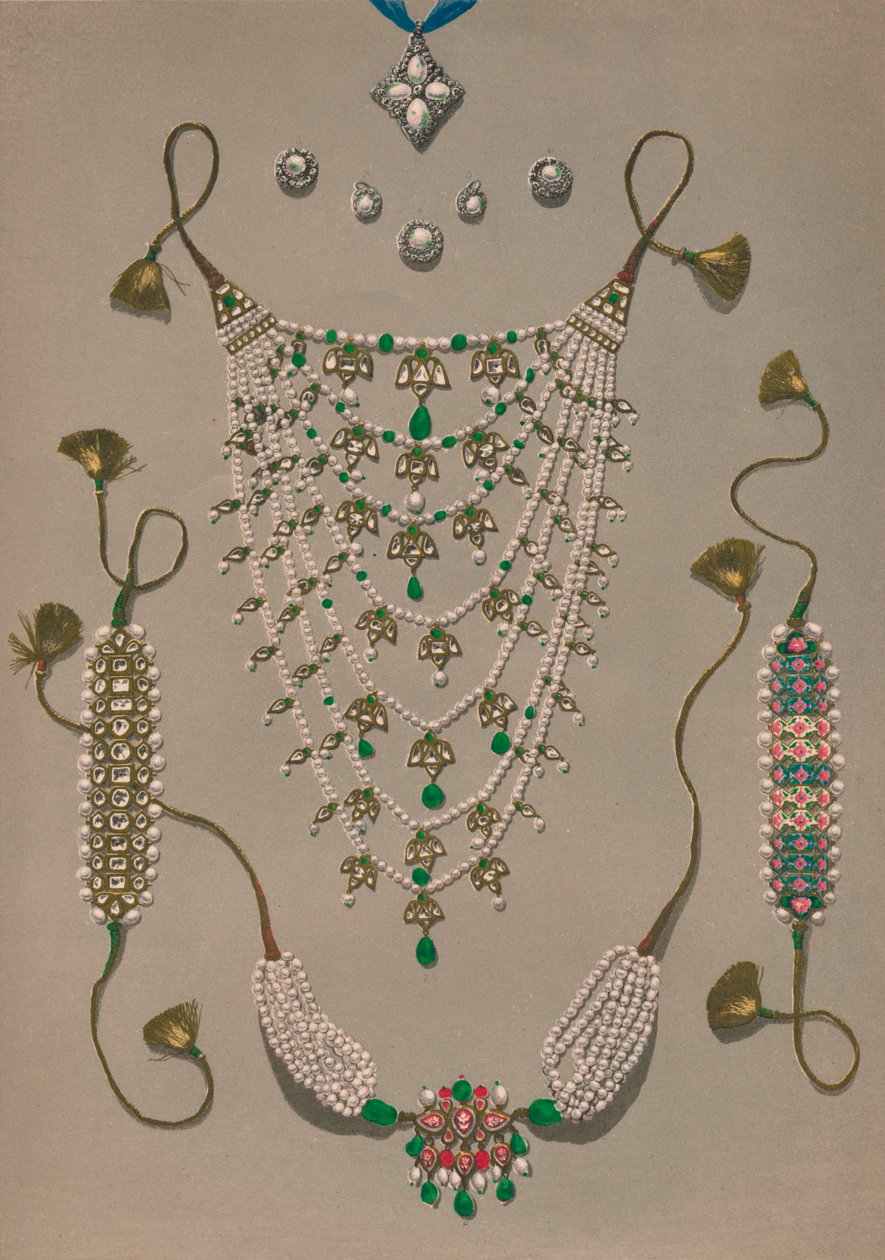 Korshengende brosjer og øredobber, Suite med indiske ornamenter, 1863. av Robert Dudley