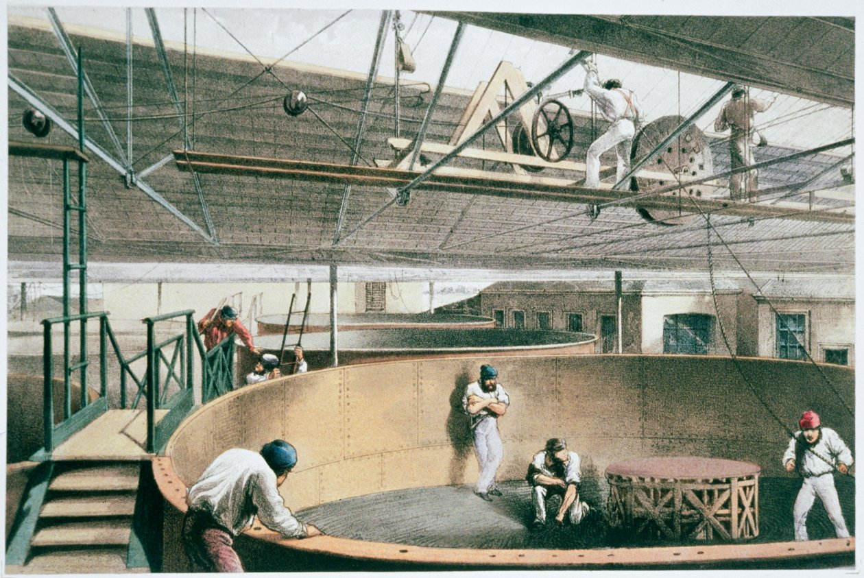 Produksjon av den transatlantiske telegrafkabelen, c1865 1866 av Robert Dudley
