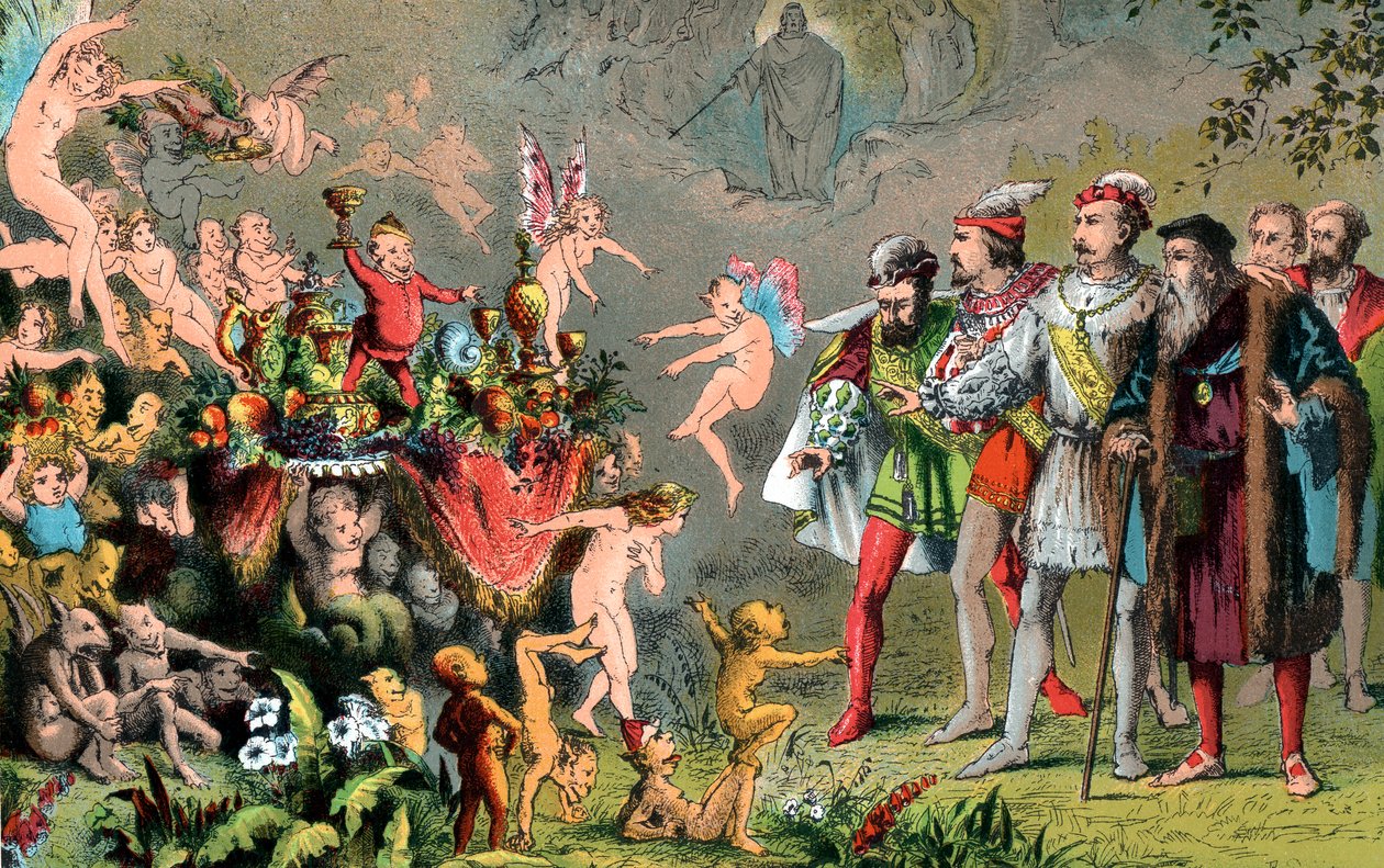 Scene fra Shakespeares The Tempest, 1856-1858 av Robert Dudley