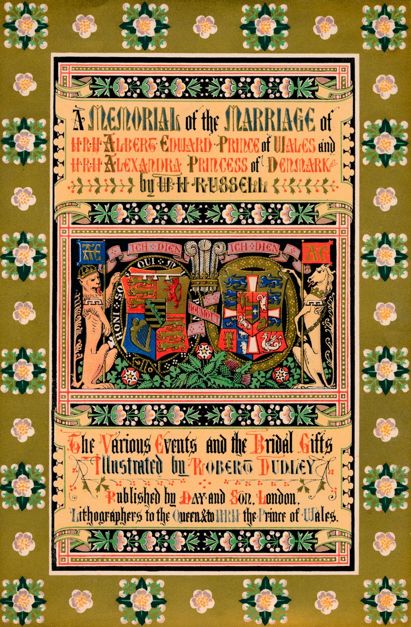 Forsiden av A Memorial of the Marriage of HRH Albert Edward Prince of Wales, 1863 av Robert Dudley