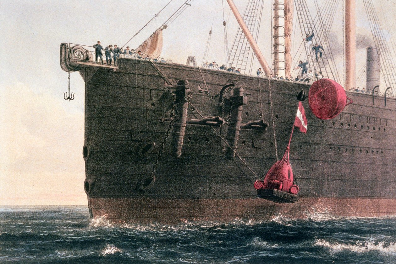 Leggingen av den transatlantiske telegrafkabelen, 8. august 1866 av Robert Dudley