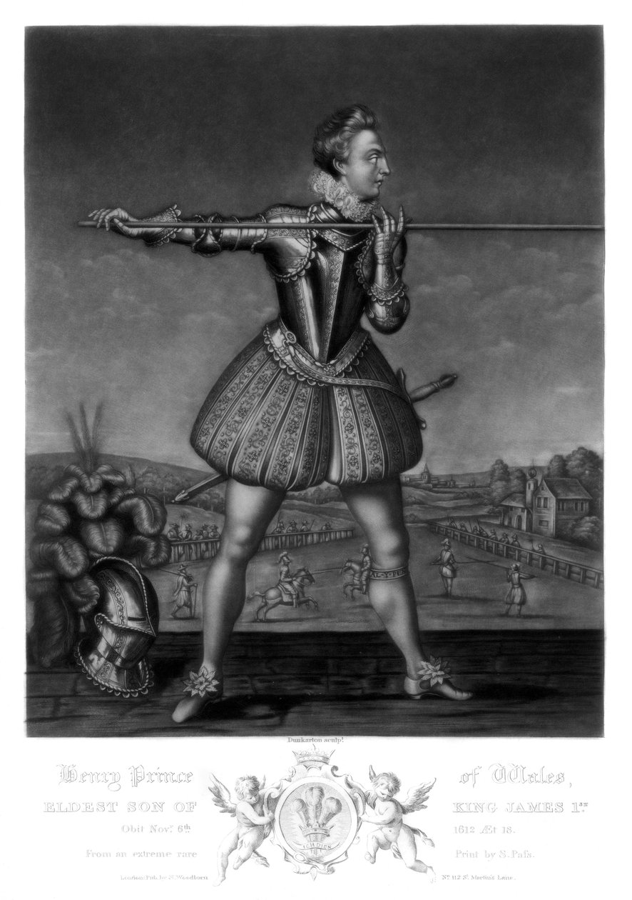 Henry, Prince of Wales, eldste sønn av kong James I, 1816. av Robert Dunkarton