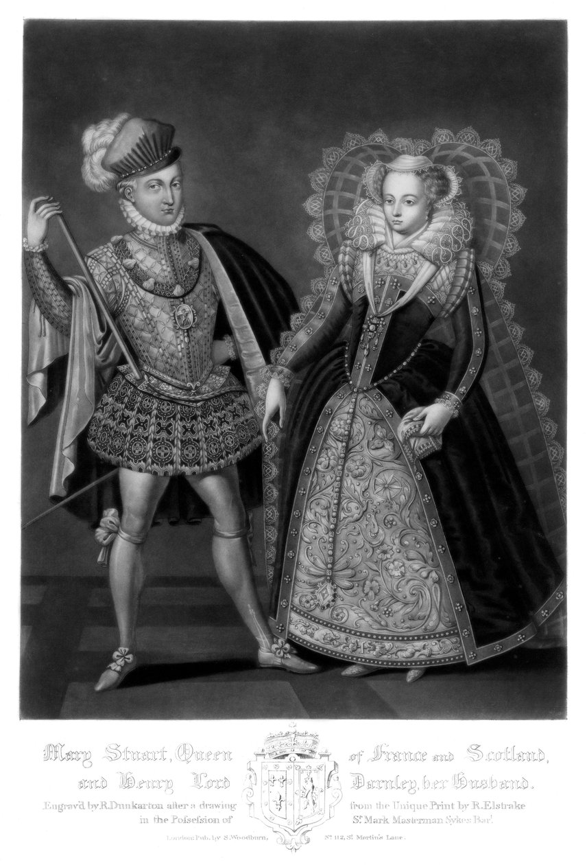 Mary Stuart, dronning av Frankrike og Skottland, og Henry Lord Darnley, hennes ektemann, 1816. av Robert Dunkarton