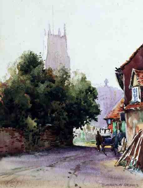 St. Albans, Misty Morning (akvarell på papir) av Robert E. Groves