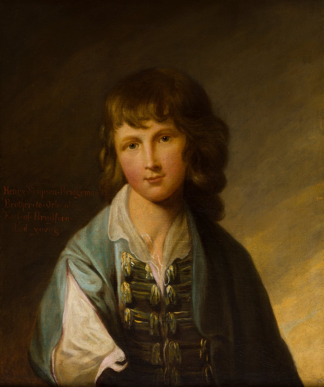 Portrett av Henry Simpson Bridgeman (1757-1782) som gutt, ca. 1767-77 (olje på lerret) av Robert Edge Pine