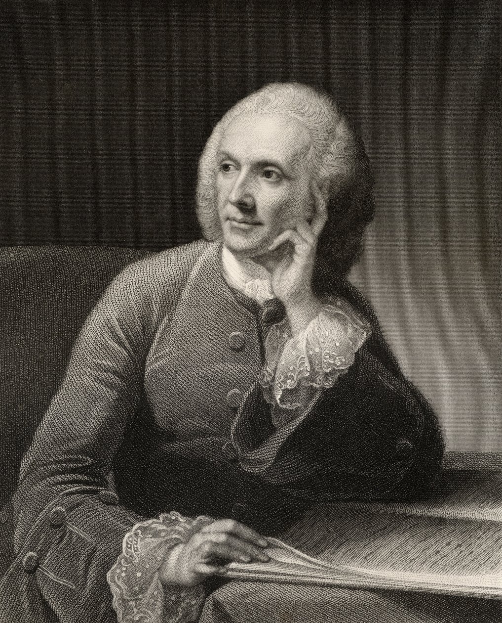 William Hunter, gravert av J. Thompson, fra 'The National Portrait Gallery, Volume II', utgitt ca. 1820 av Robert Edge Pine