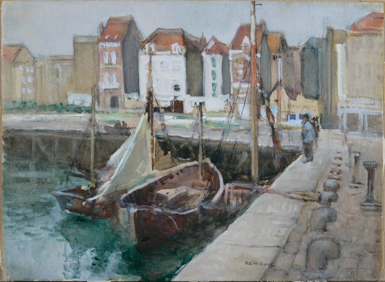 Blankenberge, Belgia (blyant og akvarell på papir) av Robert Ernest McEune