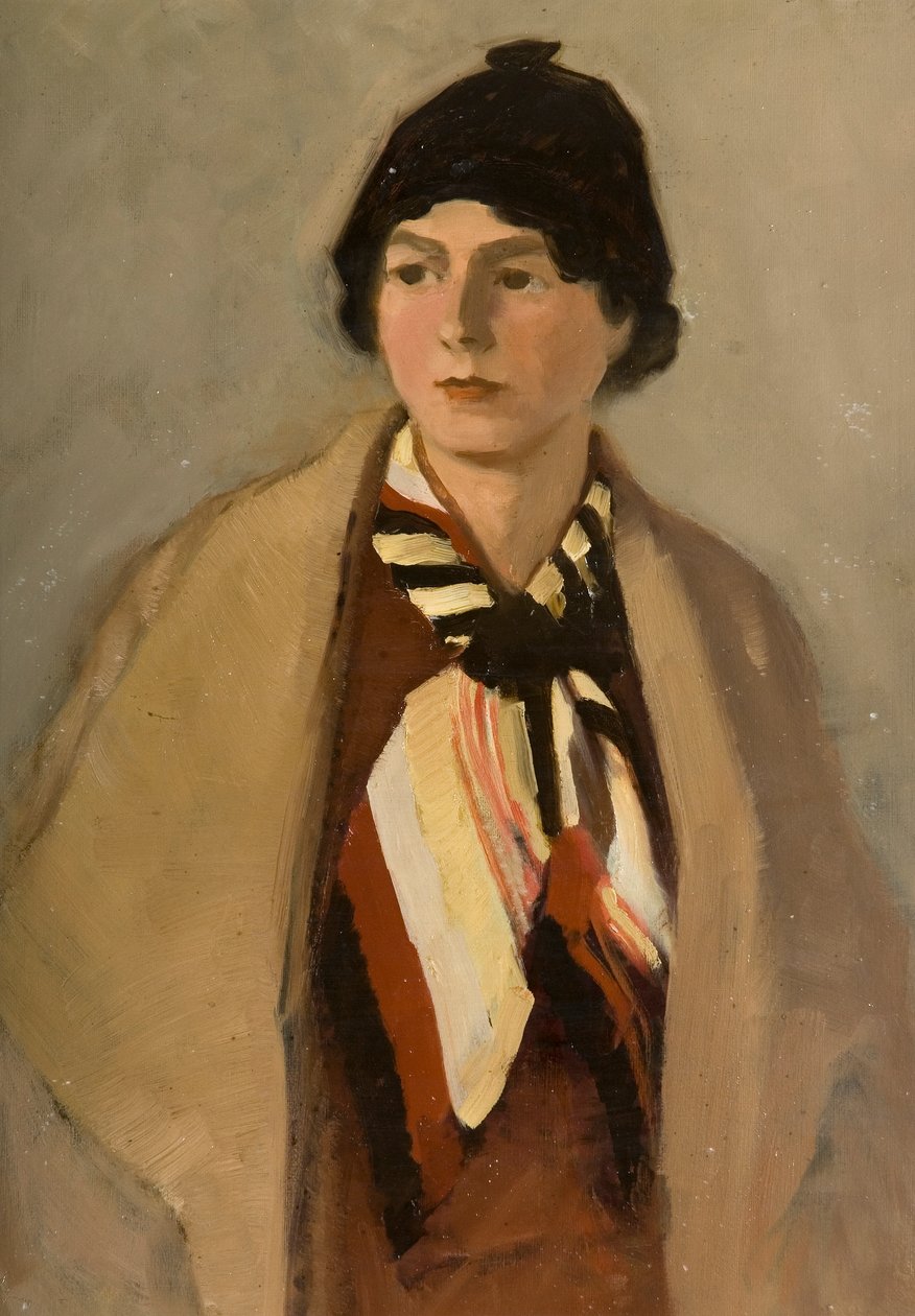 Portrett av kunstnerens kone (olje om bord) av Robert Ernest McEune