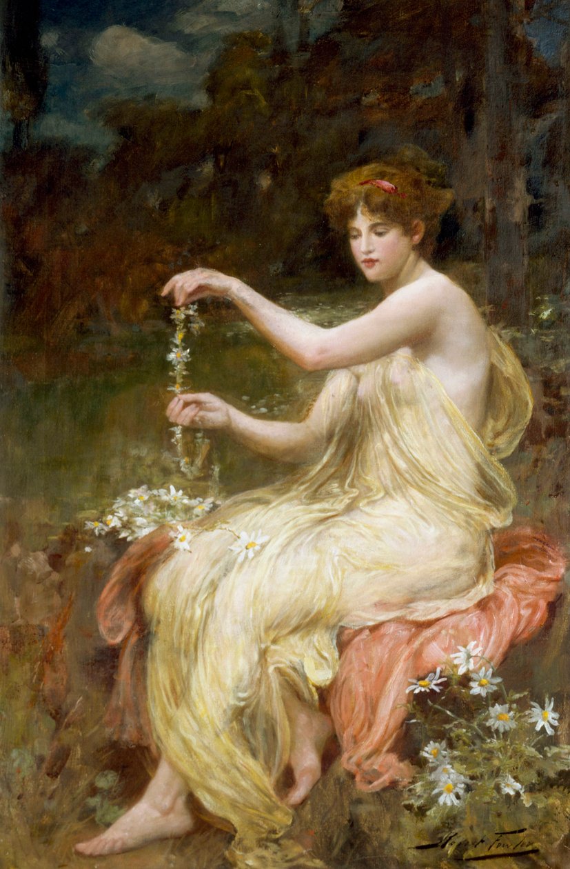 «Laging av tusenfrydkjeder.» Maleri av Robert Fowler (1853–1926). Privat samling. av Robert Fowler