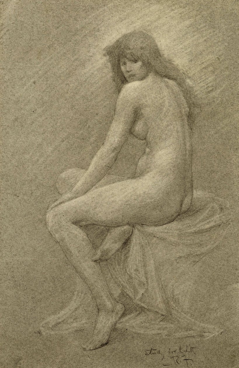 Studie for Lilith, ca. 1900 (kritt på papir) av Robert Fowler