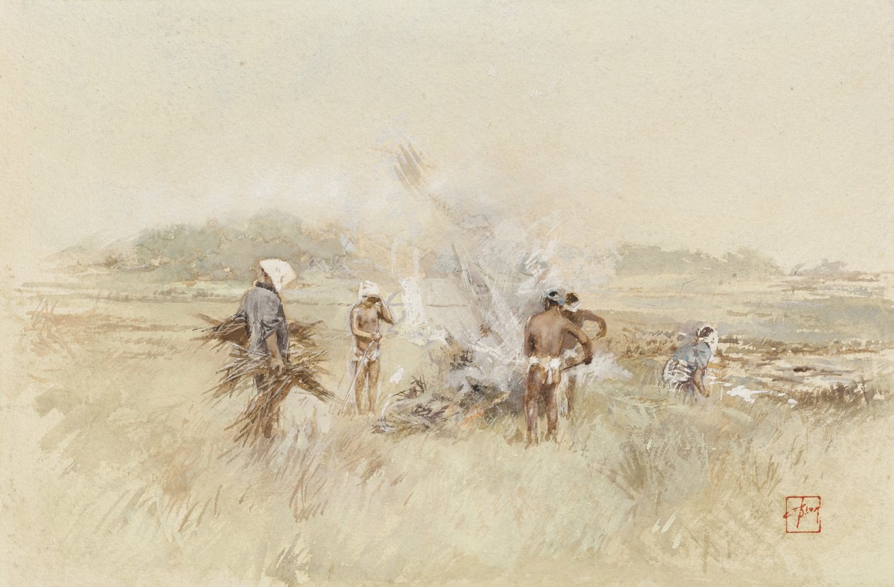 På jobb hopet pensel på ulmebranner, 1867-1903 av Robert Frederick Blum