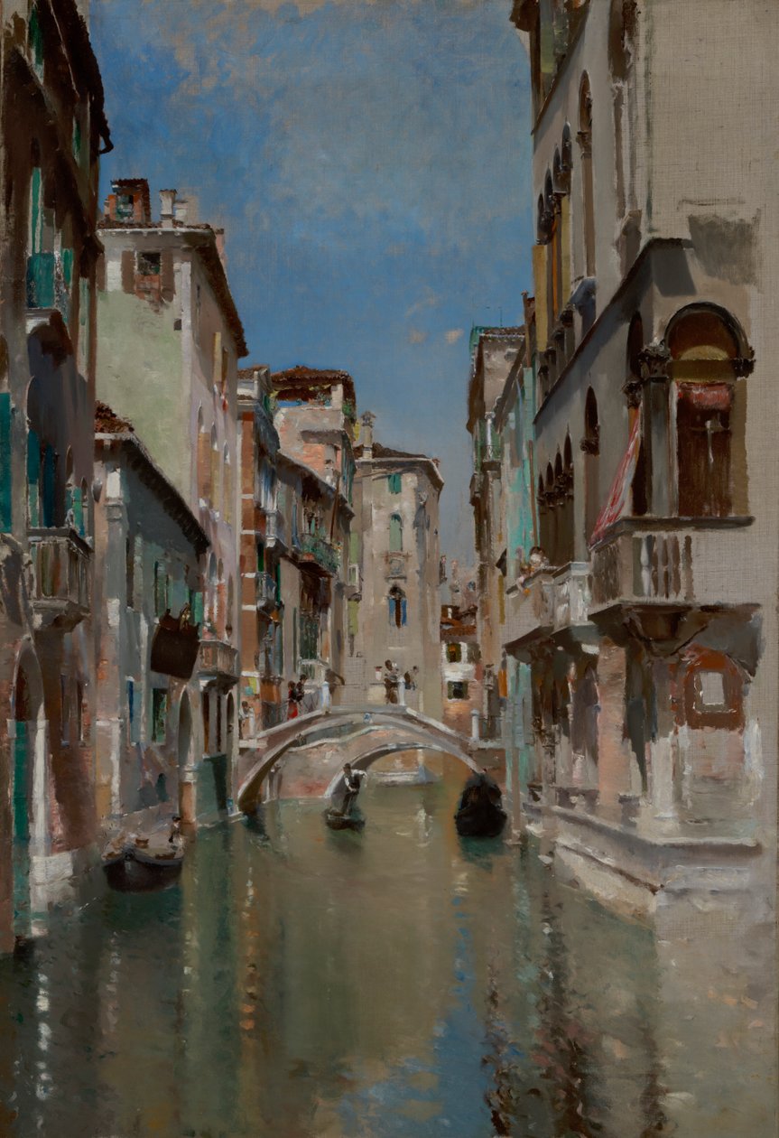 Kanalen i Venezia, San Trovaso-kvarteret, ca. 1885. av Robert Frederick Blum