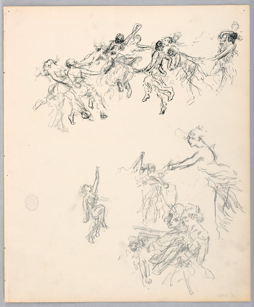 Tegning, dansende figurer, 1882–83 av Robert Frederick Blum