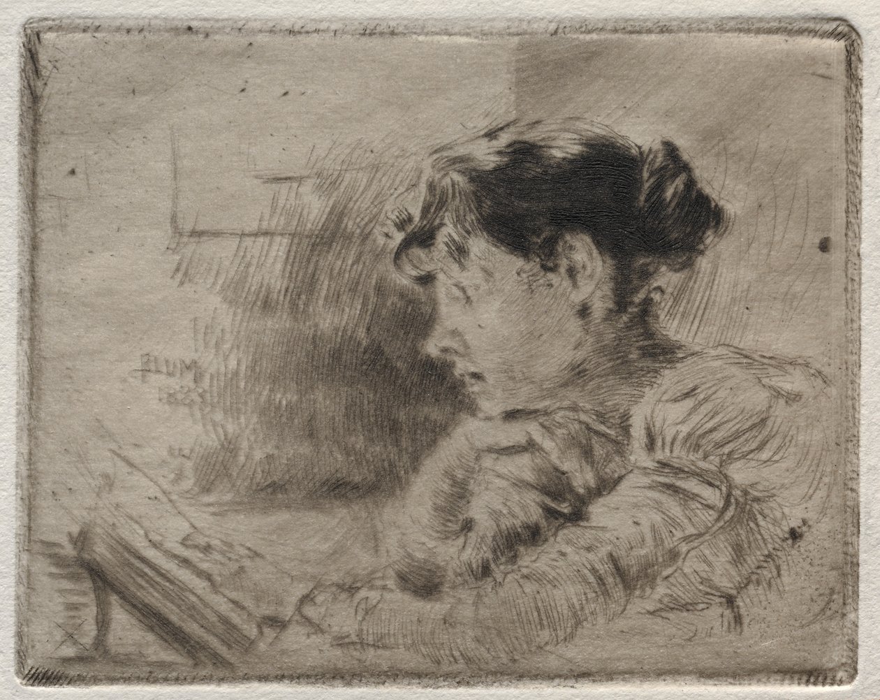 Jentelesing, 1883. av Robert Frederick Blum