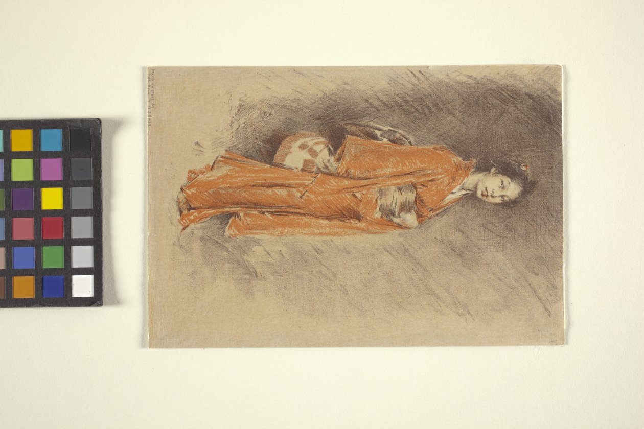 Japansk kvinne i kimono (blekk) av Robert Frederick Blum