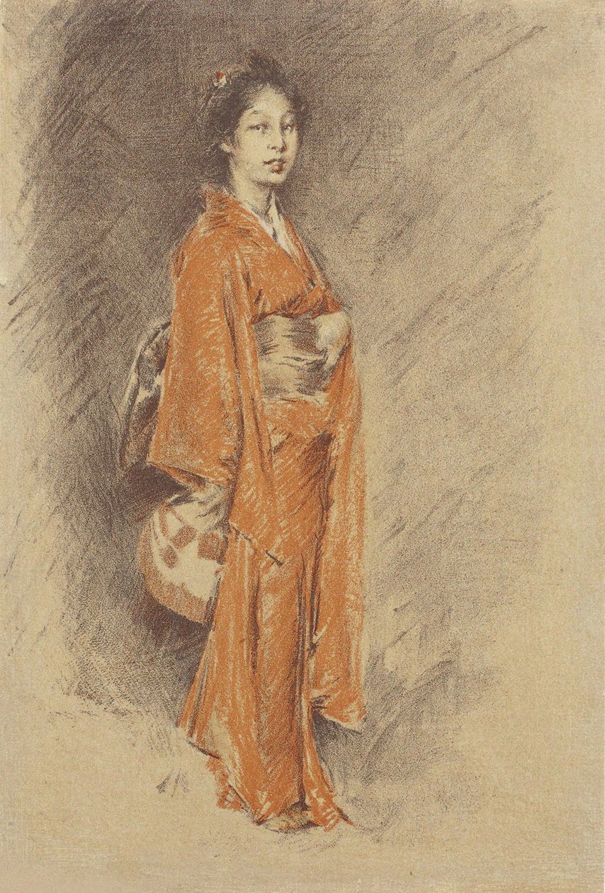 Japansk kvinne i Kimono av Robert Frederick Blum