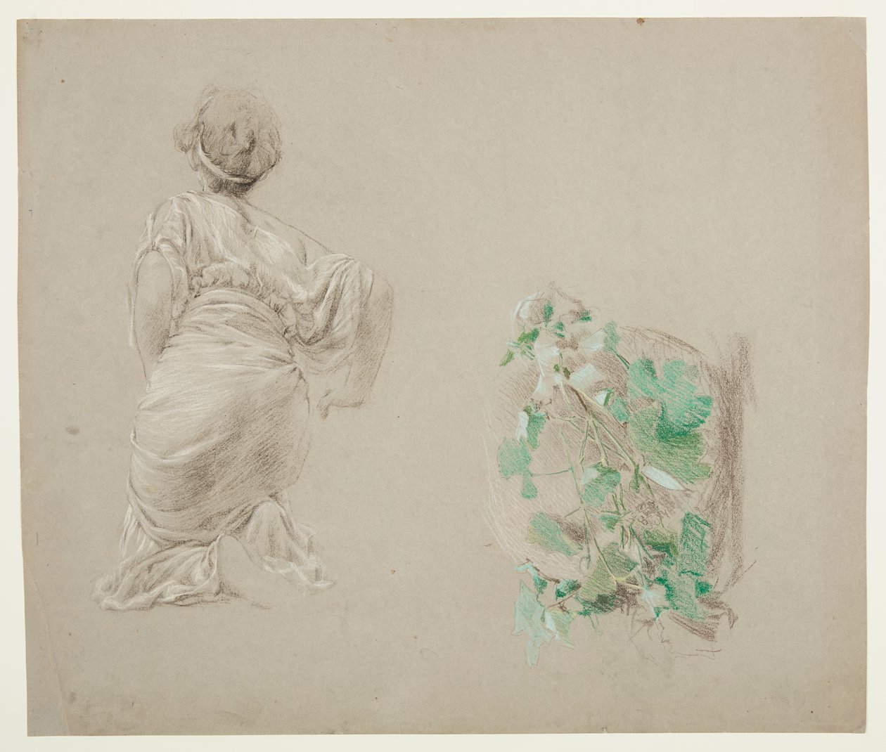 Studie for en knelende kvinne, «Vintage Festival», Mendelssohn Glee Club, New York, NY av Robert Frederick Blum