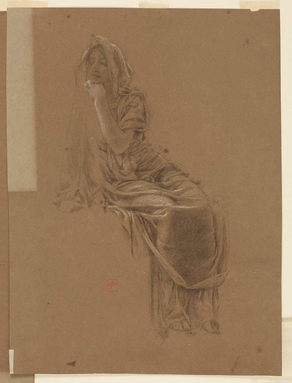 Studie for en sittende kvinne, «Vintage Festival», Mendelssohn Glee Club, New York, NY av Robert Frederick Blum