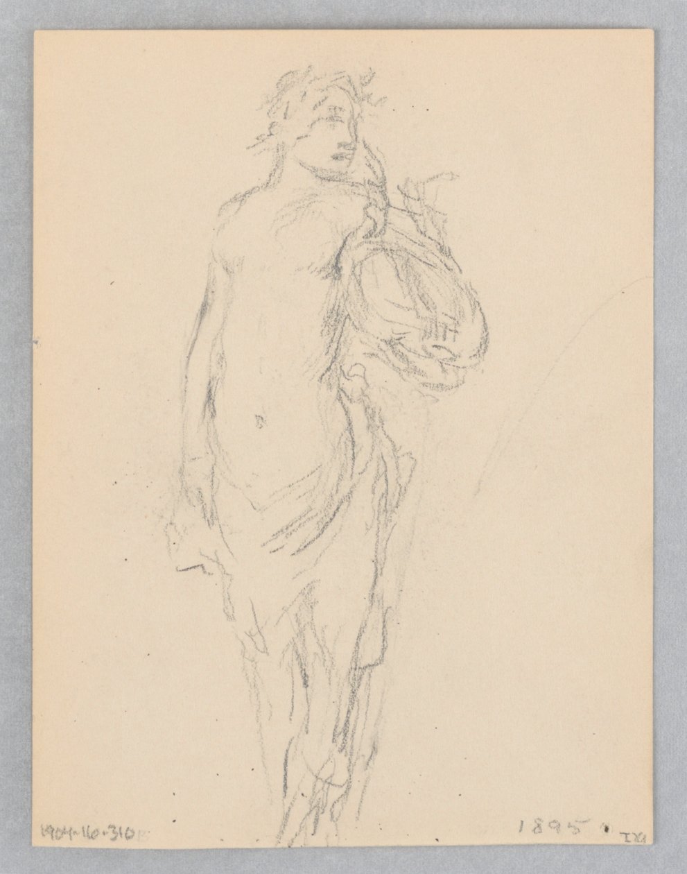Studie for en stående kvinne, «Moods to Music», Mendelssohn Glee Club, New York, NY av Robert Frederick Blum