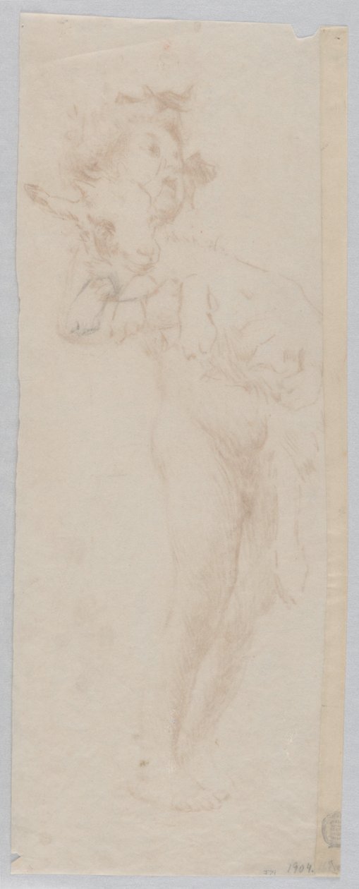 Studie for stående gutt med barn, "Vintage Festival," Mendelssohn Glee Club, New York, NY av Robert Frederick Blum