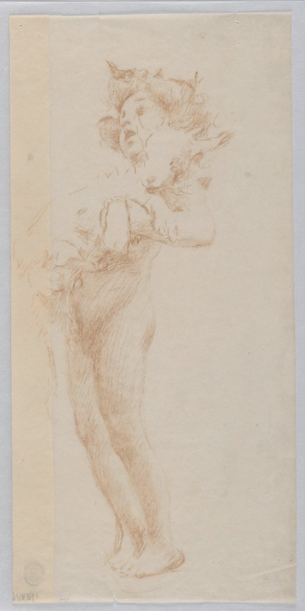 Studie for stående gutt med barn, "Vintage Festival," Mendelssohn Glee Club, New York, NY av Robert Frederick Blum