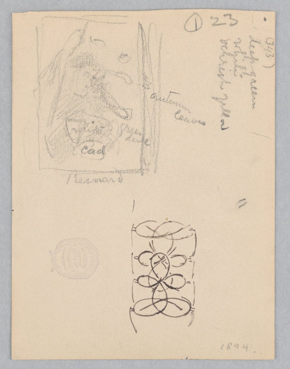 Studie for landskapet, "Moods to Music," Mendelssohn Glee Club, New York, NY av Robert Frederick Blum