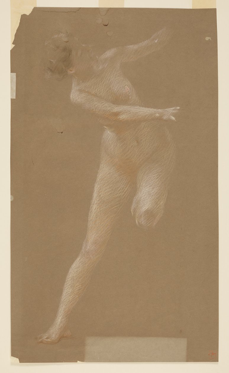 Studie for venstre maenad, "Vintage Festival," Mendelssohn Glee Club, New York, NY av Robert Frederick Blum