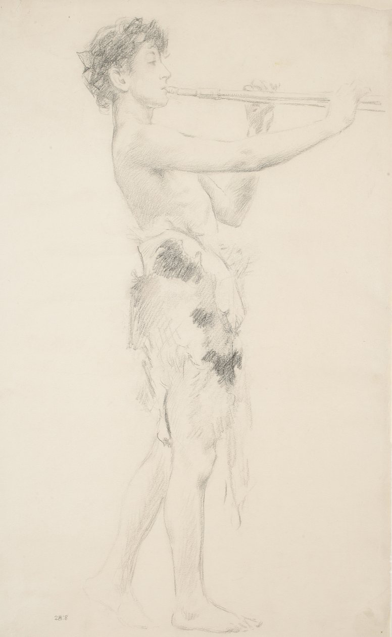 Studie av piper for veggmaleriet "Moods to Music". av Robert Frederick Blum