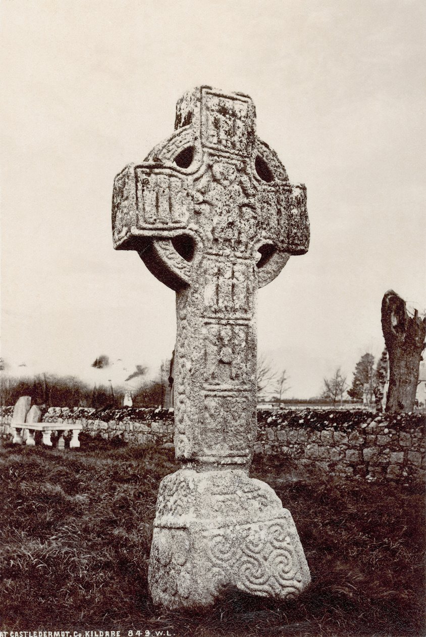 The North High Cross ved Castledermot, Co. Kildare, Irland (sepia-bilde) av Robert French
