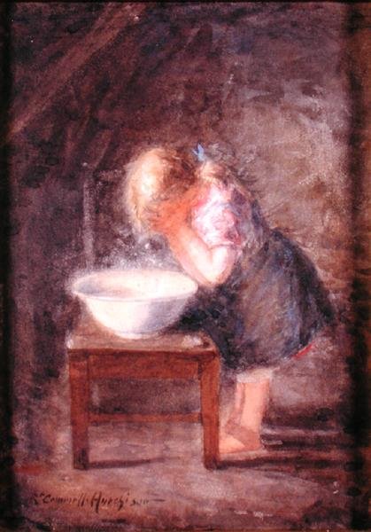 The Morning Wash, ca. 1900 (akvarell på papir) av Robert Gemmell Hutchison