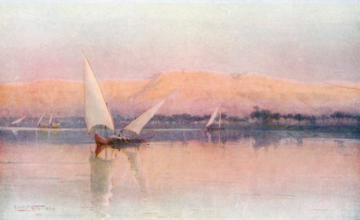En etterglød fra Nilen (fargelitografi) av Robert George Talbot Kelly
