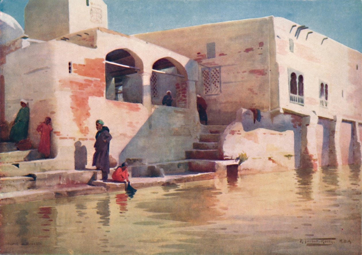 En moske ved vannet ved Menzala, ca 1880, 1904 av Robert George Talbot Kelly